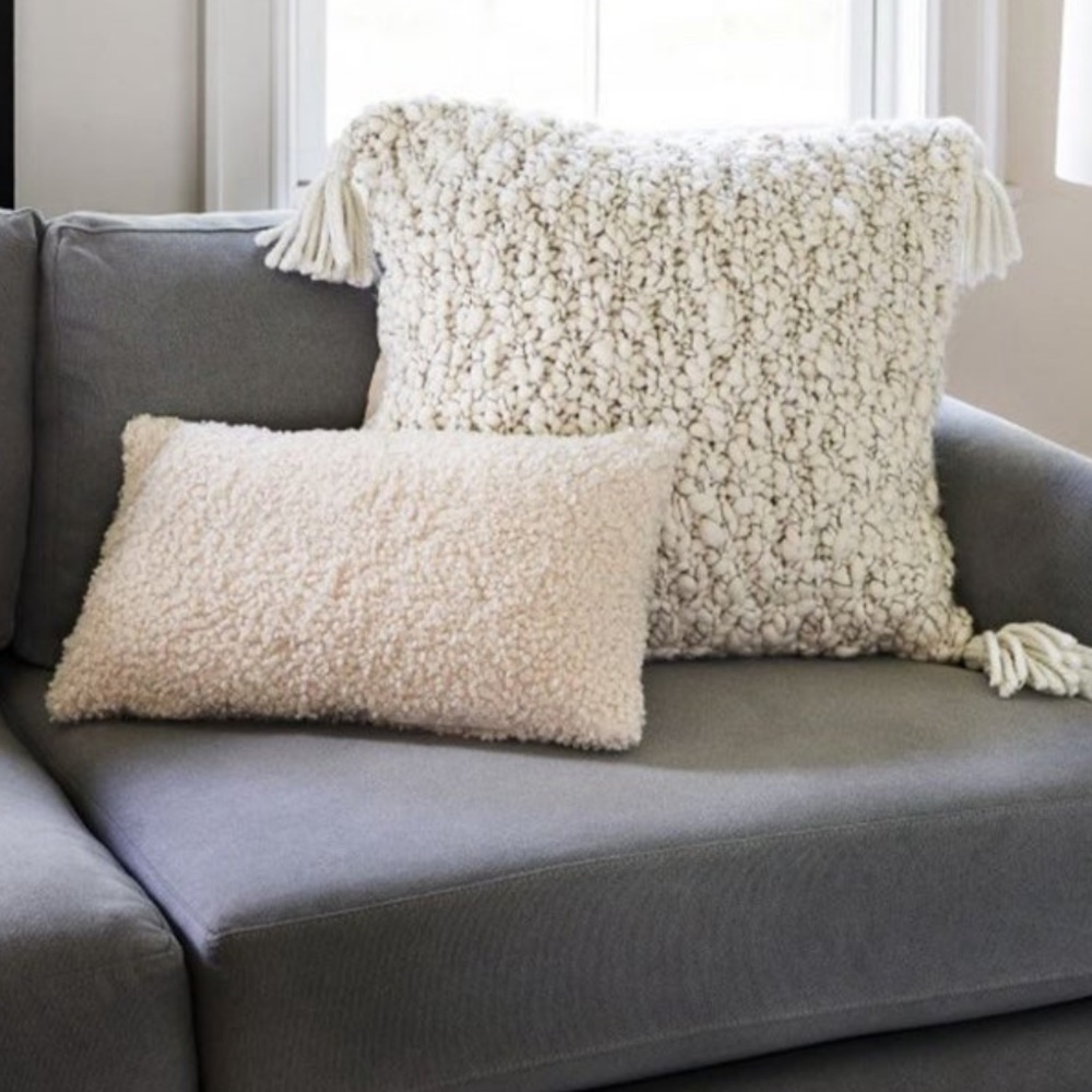 West Em Chunky Marl Knit 2 Pillowcase Covers - Picture 2 of 6